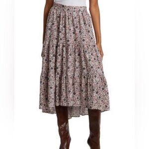 Xirena Floral Print Midi Skirt